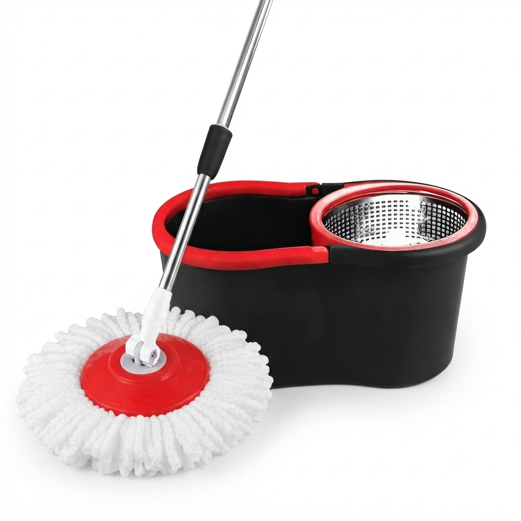 360° Spin Mop and Bucket Set with 2 Microfiber Refills – Rotating Floor Cleaning System