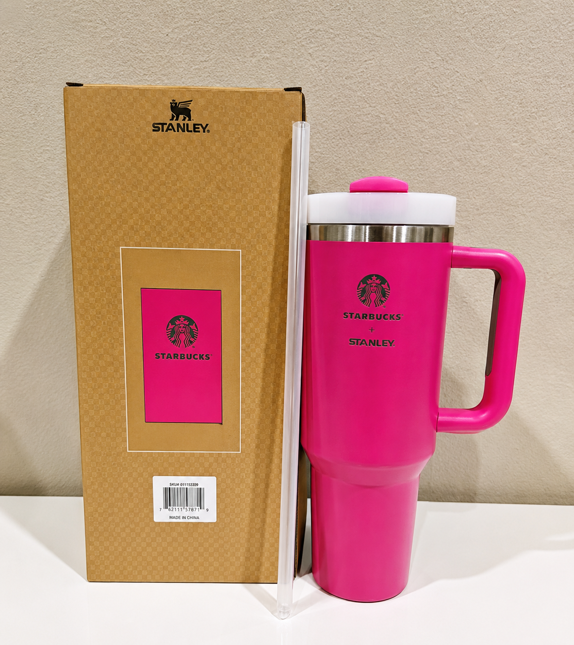 Starbucks x Stanley FlowState Quencher Tumbler 40oz Pink Limited Edition