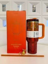 Stanley Quencher H2.0 40 OZ Red Floral Tumbler | Vacuum Insulated Travel Mug