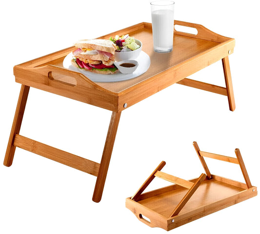 Bed Tray Table with Folding Legs & Handles – Breakfast Serving Tray