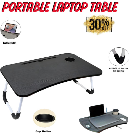 Portable Folding Laptop Bed Table – Foldable Lap Desk for Bed, Study & Breakfast