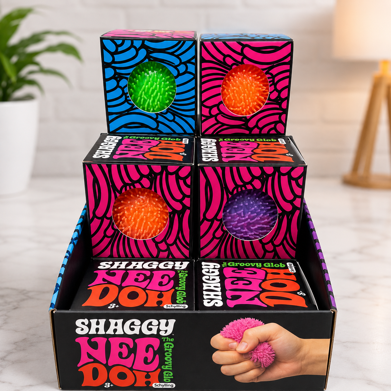 Shaggy Nee Doh Sensory Stress Ball Display Box | Squishy Fidget Toy
