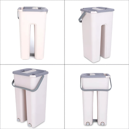 Flat Mop and Bucket Set – Wash & Dry 360° Floor Cleaning System with 2 Mop Pads