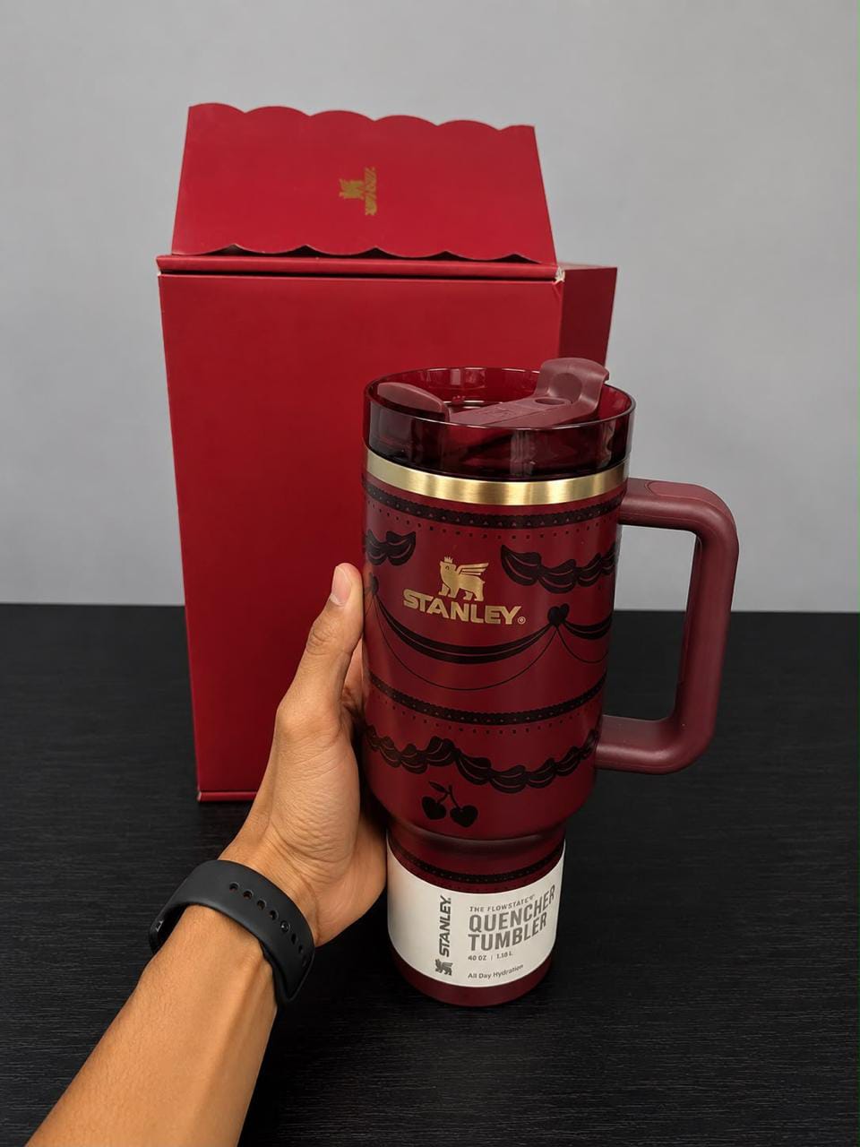 Stanley FlowState Quencher 40oz Burgundy Tumbler | Insulated Travel Mug