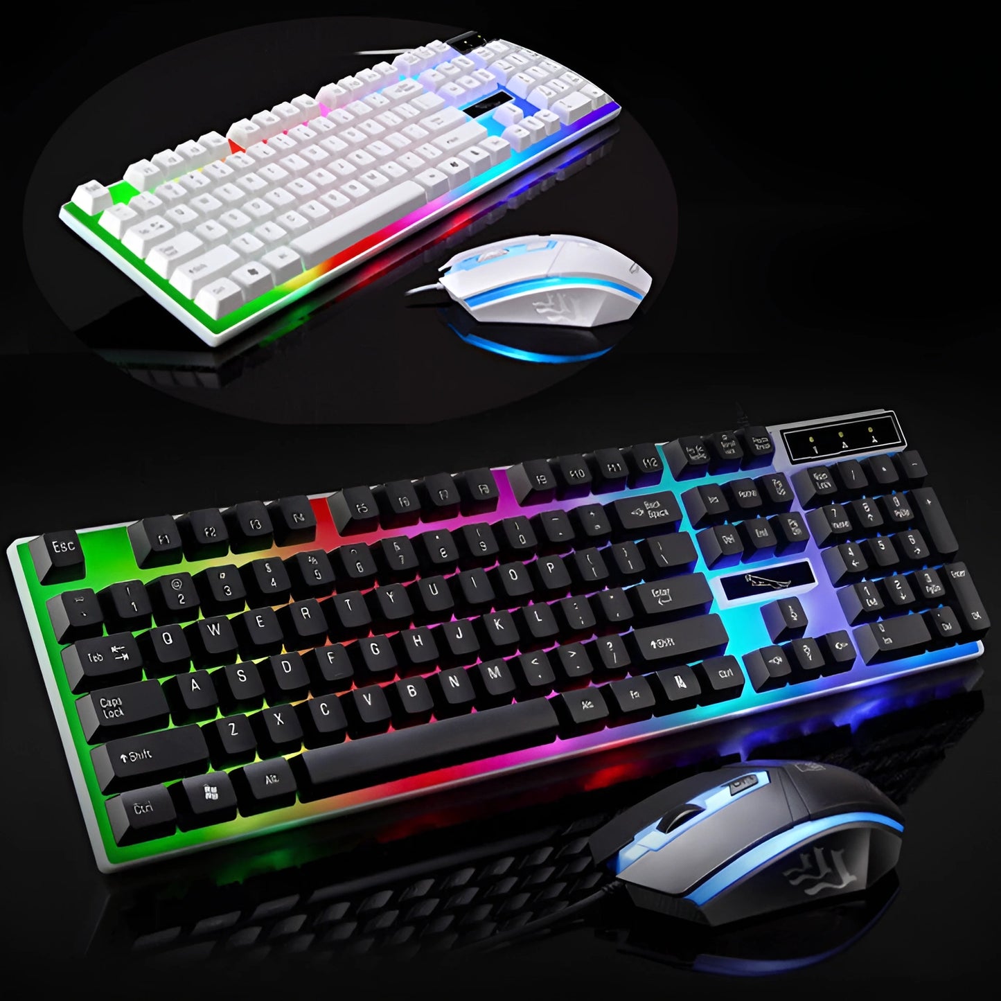 Gaming Keyboard and Mouse Set – USB Wired RGB LED Combo for PC, Laptop & Consoles