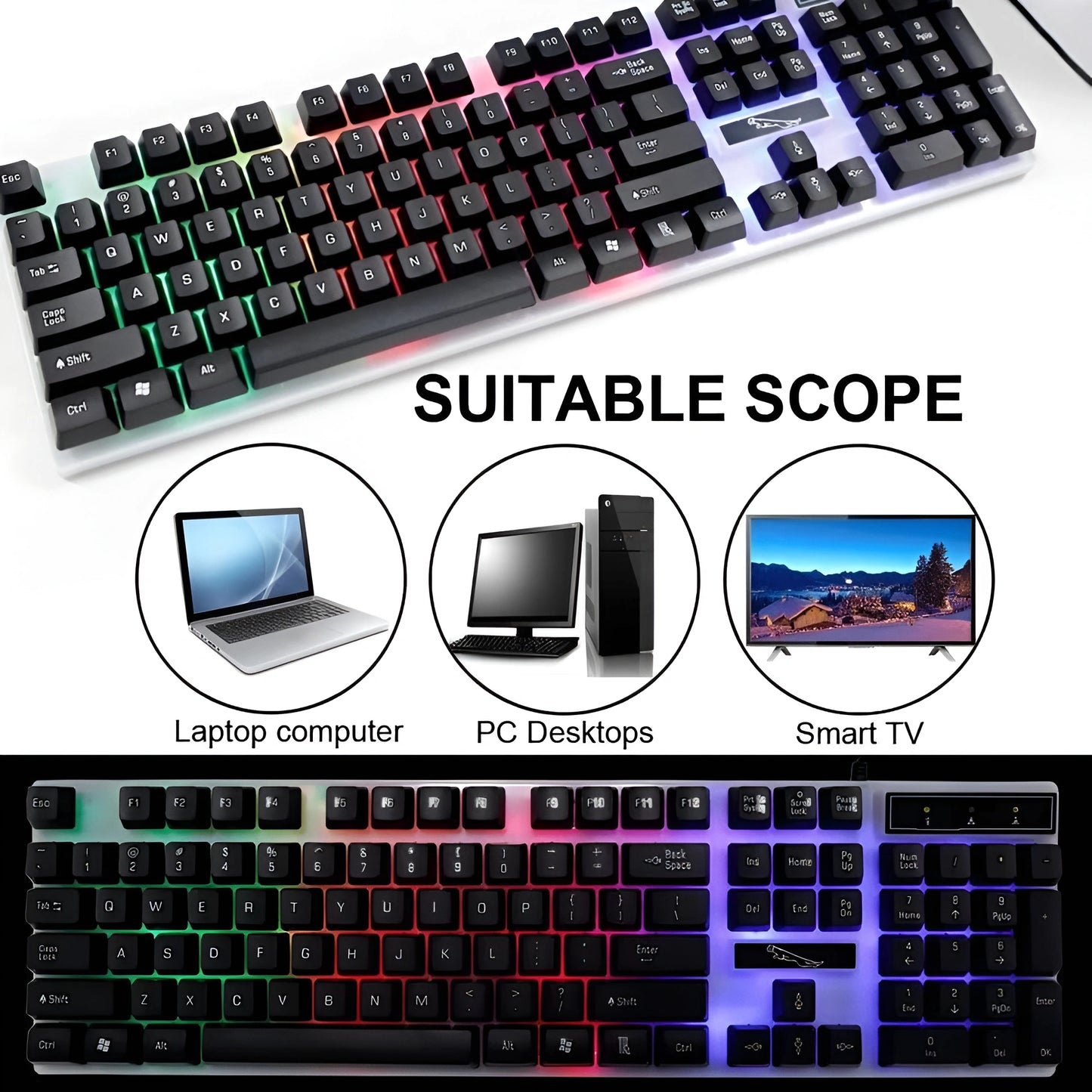 Gaming Keyboard and Mouse Set – USB Wired RGB LED Combo for PC, Laptop & Consoles