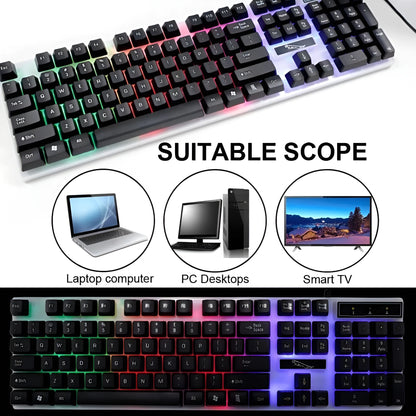 Gaming Keyboard and Mouse Set – USB Wired RGB LED Combo for PC, Laptop & Consoles