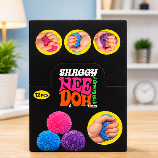 Shaggy Nee Doh 12 PCS Display Box | Sensory Squishy Stress Ball Toy