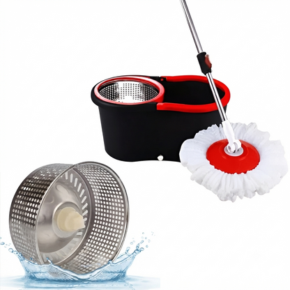 360° Spin Mop and Bucket Set with 2 Microfiber Refills – Rotating Floor Cleaning System