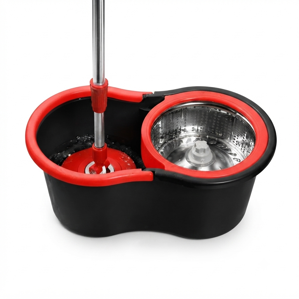 360° Spin Mop and Bucket Set with 2 Microfiber Refills – Rotating Floor Cleaning System