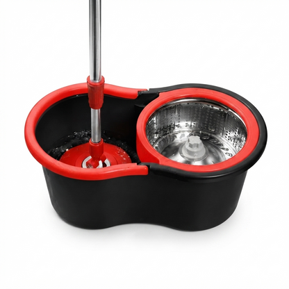 360° Spin Mop and Bucket Set with 2 Microfiber Refills – Rotating Floor Cleaning System