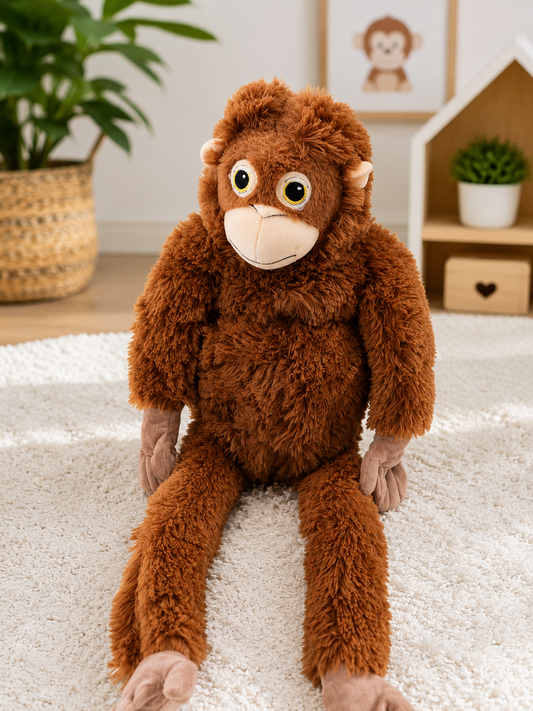 Brown Plush Monkey Stuffed Animal | Soft Cuddly Plush Toy for Kids