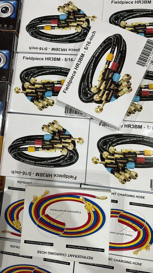 Fieldpiece HR3BM 5/16" Refrigerant Charging Hose Set with Ball Valves