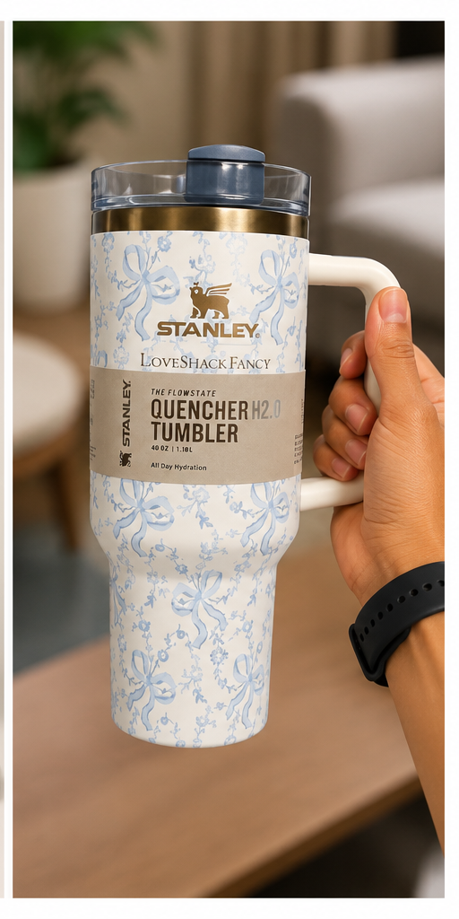 40oz Insulated Travel Tumbler with Handle & Reusable Straw